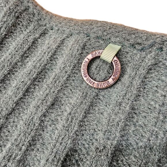 Save the Queen Vintage Y2K 00s Knit Wool Blend Cropped Patchwork Cardigan - Picture 6 of 11